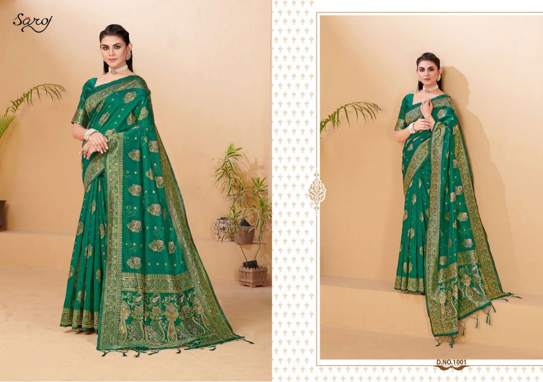 Saroj Andaaz Fancy Festive Wear Designer Cotton Silk Saree Collection